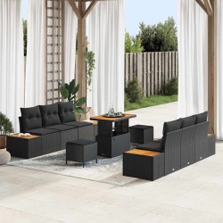Sonata H Градински Софа Комплект 9 pcs Черно 90 x 55 x 71 cm - Canapele și bănci de grădină