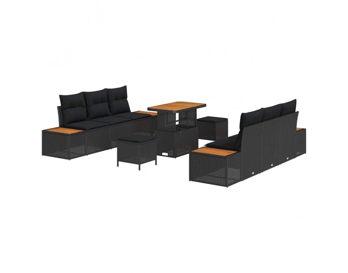 Sonata H Градински Софа Комплект 9 pcs Черно 90 x 55 x 71 cm
