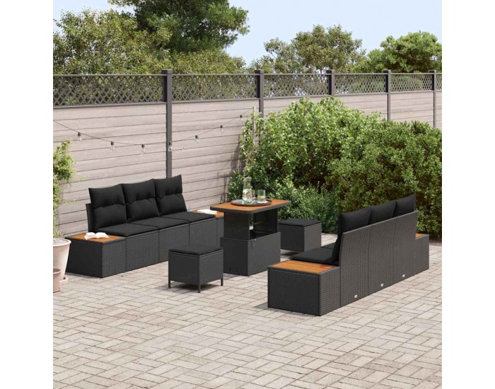 Sonata H Градински Софа Комплект 9 pcs Черно 90 x 55 x 71 cm
