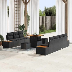 Sonata H Градински Софа Комплект 10 pcs Черно 80 x 80 x 71 cm - Canapele și bănci de grădină