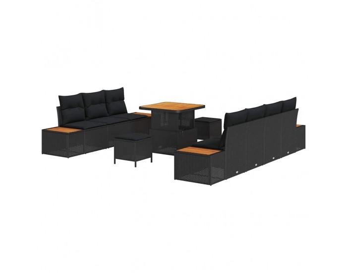 Sonata H Градински Софа Комплект 10 pcs Черно 80 x 80 x 71 cm