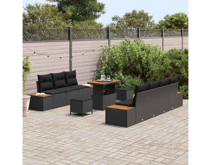 Sonata H Градински Софа Комплект 10 pcs Черно 90 x 55 x 71 cm