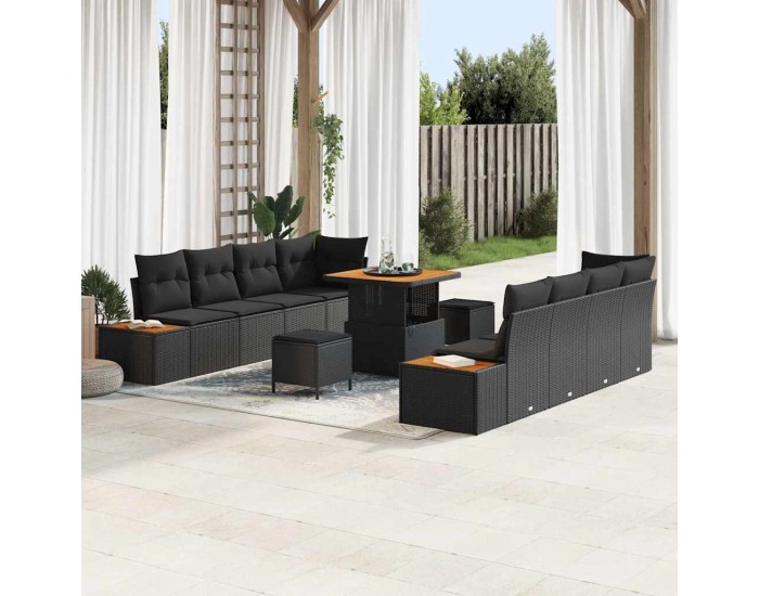 Sonata H Градински Софа Комплект 11 pcs Черно 80 x 80 x 71 cm