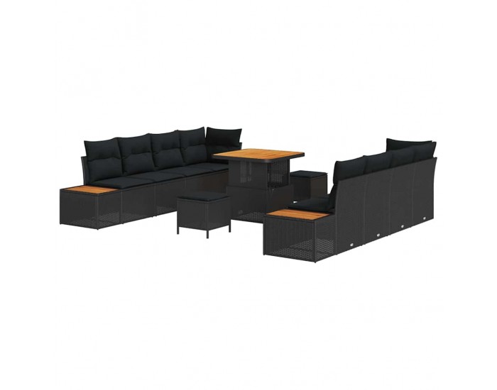 Sonata H Градински Софа Комплект 11 pcs Черно 80 x 80 x 71 cm