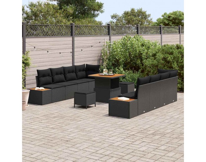 Sonata H Градински Софа Комплект 11 pcs Черно 80 x 80 x 71 cm