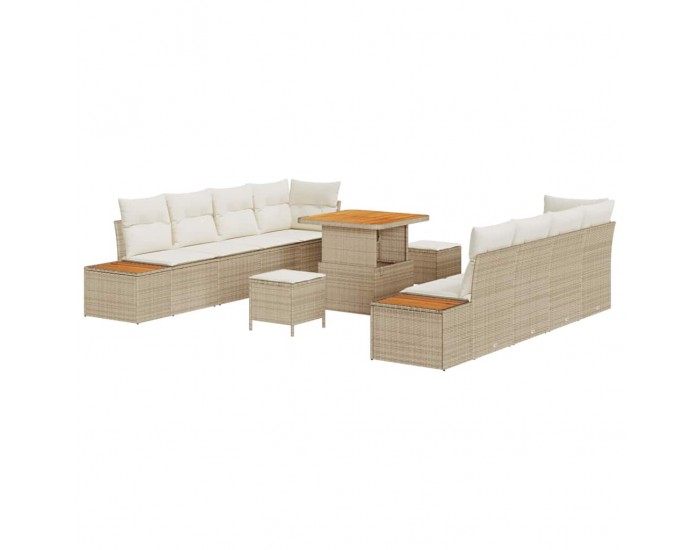 Sonata H Градински Софа Комплект 11 pcs Бежов и кремав 80 x 80 x 71 cm