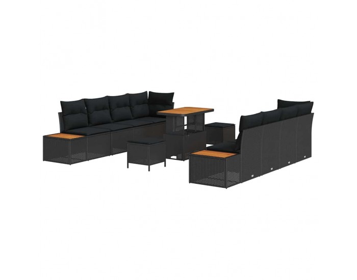 Sonata H Градински Софа Комплект 11 pcs Черно 90 x 55 x 71 cm
