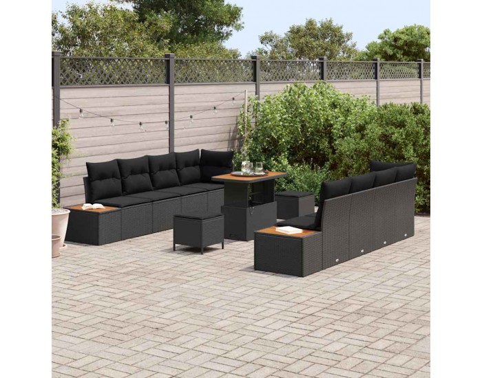 Sonata H Градински Софа Комплект 11 pcs Черно 90 x 55 x 71 cm