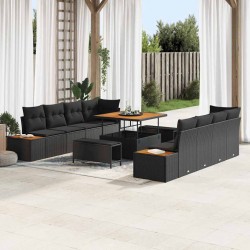 Sonata H Градински Софа Комплект 11 pcs Черно 100 x 100 x 71 cm - Canapele și bănci de grădină