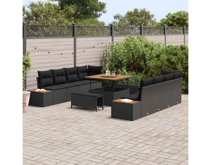 Sonata H Градински Софа Комплект 11 pcs Черно 100 x 100 x 71 cm