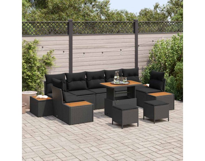 Sonata H Градински Софа Комплект 10 pcs Черно 90 x 55 x 71 cm