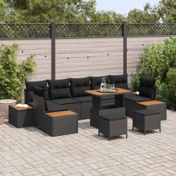 Sonata H Градински Софа Комплект 10 pcs Черно 90 x 55 x 71 cm - Canapele și bănci de grădină