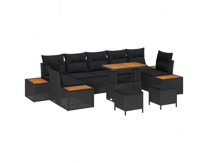 Sonata H Градински Софа Комплект 10 pcs Черно 90 x 55 x 71 cm