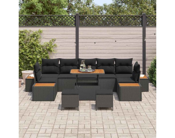 Sonata H Градински Софа Комплект 10 pcs Черно 90 x 55 x 71 cm