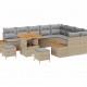 Sonata H Градински Софа Комплект с възглавница 12 pcs Бежово Полиратан