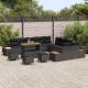 Sonata H Градински Софа Комплект с възглавница 14 pcs Черно Полиратан