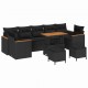 Sonata H Градински Софа Комплект 10 pcs Черно 90 x 55 x 71 cm Полиратан
