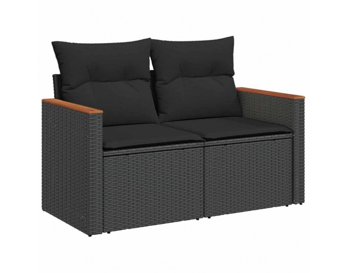 Sonata H Градински Софа Комплект 10 pcs Черно 90 x 55 x 71 cm Полиратан