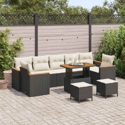 Sonata H Градински Софа Комплект 10 pcs Черно 90 x 55 x 71 cm Полиратан - Canapele și bănci de grădină