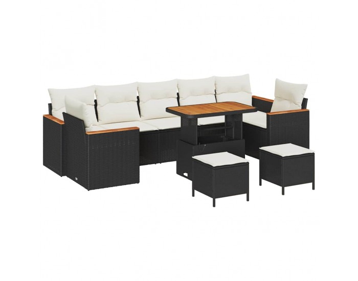 Sonata H Градински Софа Комплект 10 pcs Черно 90 x 55 x 71 cm Полиратан