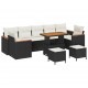 Sonata H Градински Софа Комплект 10 pcs Черно 90 x 55 x 71 cm Полиратан