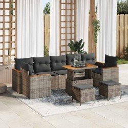 Sonata H Градински Софа Комплект 10 pcs Сив 90 x 55 x 71 cm Полиратан - Canapele și bănci de grădină