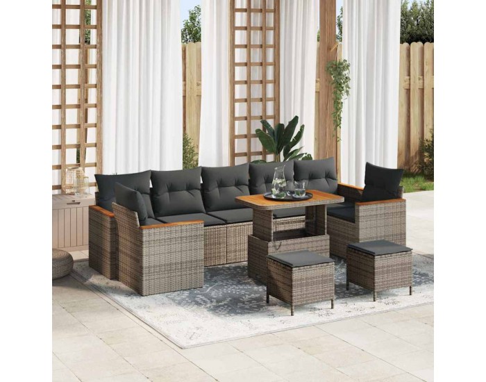 Sonata H Градински Софа Комплект 10 pcs Сив 90 x 55 x 71 cm Полиратан
