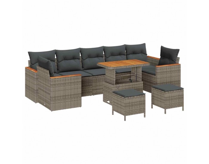 Sonata H Градински Софа Комплект 10 pcs Сив 90 x 55 x 71 cm Полиратан