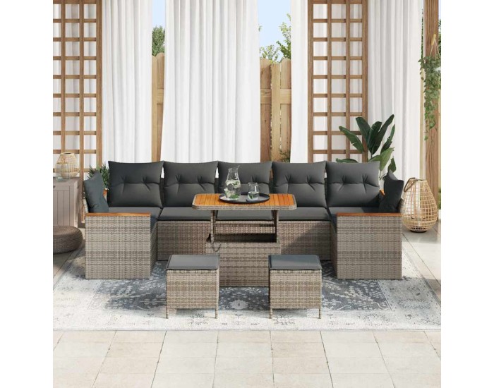 Sonata H Градински Софа Комплект 10 pcs Сив 90 x 55 x 71 cm Полиратан
