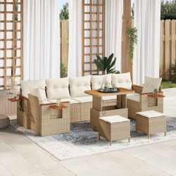 Sonata H Градински Софа Комплект 10 pcs Бежово 90 x 55 x 71 cm Полиратан - Canapele și bănci de grădină