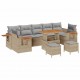 Sonata H Градински Софа Комплект 10 pcs Бежово 90 x 55 x 71 cm Полиратан