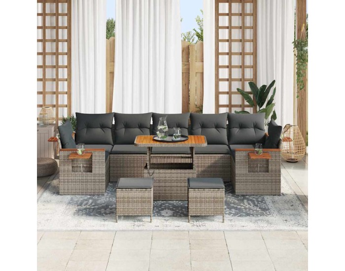 Sonata H Градински Софа Комплект 10 pcs Сив 90 x 55 x 71 cm Полиратан