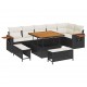 Sonata H Градински Софа Комплект с възглавница 9 pcs Черно Полиратан