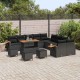 Sonata H Градински Софа Комплект с възглавница 14 pcs Черно Полиратан