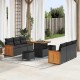 Sonata H Градински Софа Комплект 9 pcs Черно 80 x 80 x 71 cm полиратан