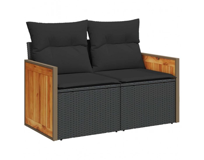 Sonata H Градински Софа Комплект 10 pcs Черно 90 x 55 x 71 cm полиратан