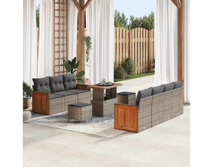 Sonata H Градински Софа Комплект 10 pcs Сив 90 x 55 x 71 cm полиратан