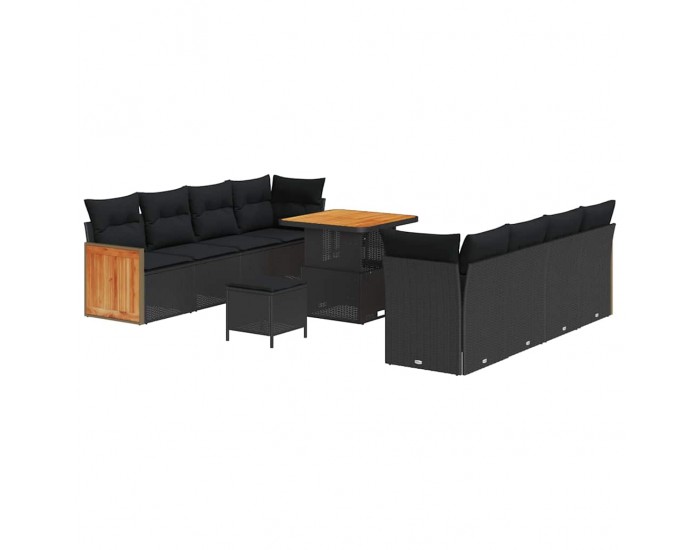 Sonata H Градински Софа Комплект 11 pcs Черно 80 x 80 x 71 cm полиратан