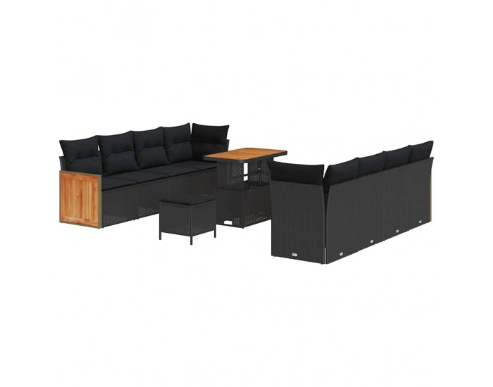 Sonata H Градински Софа Комплект 11 pcs Черно 90 x 55 x 71 cm полиратан