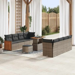 Sonata H Градински Софа Комплект 11 pcs Сив 90 x 55 x 71 cm полиратан - Canapele și bănci de grădină