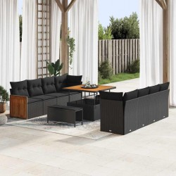 Sonata H Градински Софа Комплект 11 pcs Черно 100 x 100 x 71 cm - Canapele și bănci de grădină