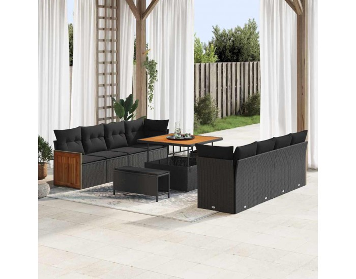 Sonata H Градински Софа Комплект 11 pcs Черно 100 x 100 x 71 cm