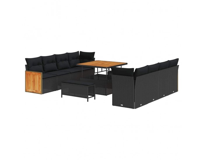 Sonata H Градински Софа Комплект 11 pcs Черно 100 x 100 x 71 cm