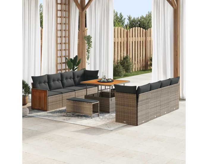 Sonata Set de canapele pentru grădină Gri 231 x 224 x 85 cm poliratan