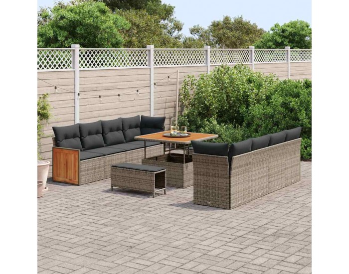 Sonata H Градински Софа Комплект 11 pcs Сив 100 x 100 x 71 cm полиратан