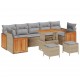 Sonata H Градински Софа Комплект 10 pcs Бежово 90 x 55 x 71 cm полиратан