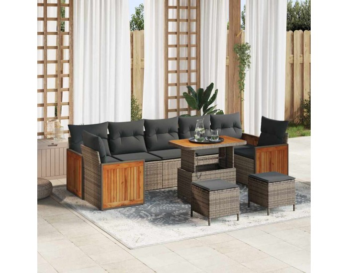 Sonata H Градински Софа Комплект 10 pcs Сиво Тъмно сиво 90 x 55 x 71 cm