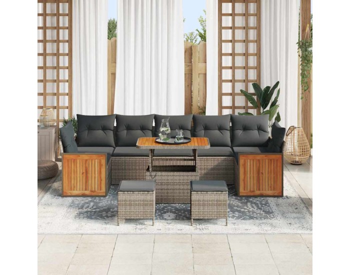 Sonata H Градински Софа Комплект 10 pcs Сиво Тъмно сиво 90 x 55 x 71 cm