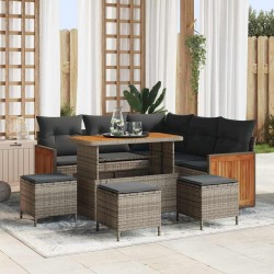 Sonata H Градински Софа Комплект 8 pcs Сиво Тъмносиво 110 x 55 x 71 см - Canapele și bănci de grădină