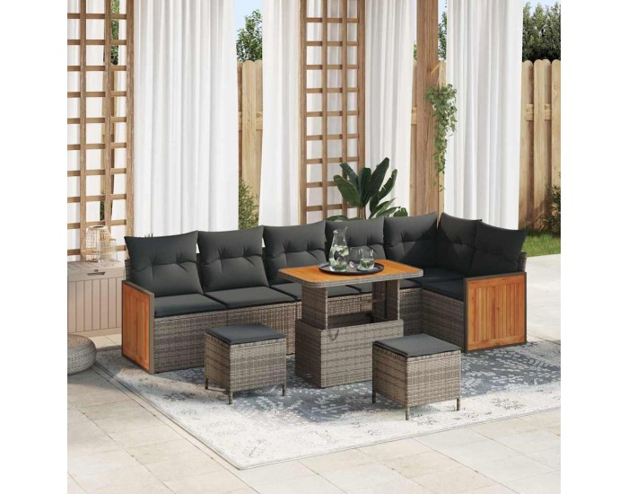 Sonata H Градински Софа Комплект 9 pcs Сиво Тъмносиво 90 x 55 x 71 cm